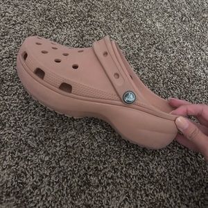 Pale Blush Platform Crocs size 7
